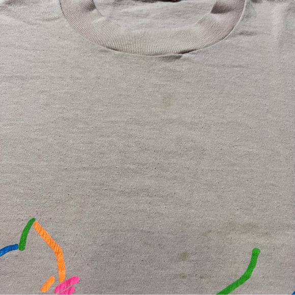 Vintage 80s John Lennon Band Music Cat Napping Pink T Shirt Size M 19X26 - Picture 3 of 13